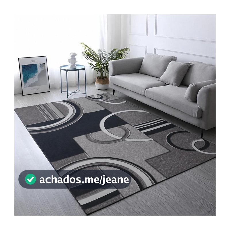 Tapete Geométrico Luxuoso 2,00m x 1,40m para Sala Quarto Escritório Antiderrapante Moderno  maxbel.loja