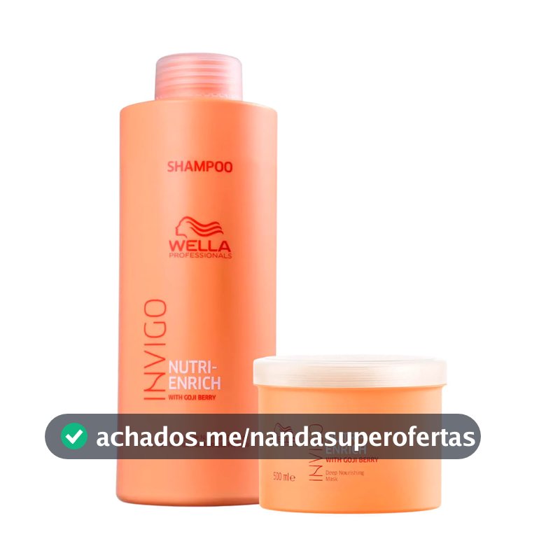 Kit Wella Shampoo 1L + Máscara 500ml Invigo Nutri Enrich