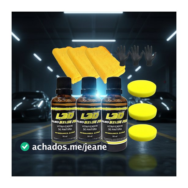Kit 3x Vitrificador Nano L3D SiO2 - Blindagem, Espelhamento e Hidrorrepelência