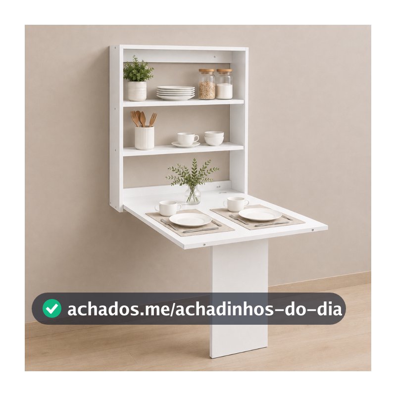 Mesa Dobrável de Parede Retrátil Suspensa Multiuso Escritório Cozinha Pequenos Espaços