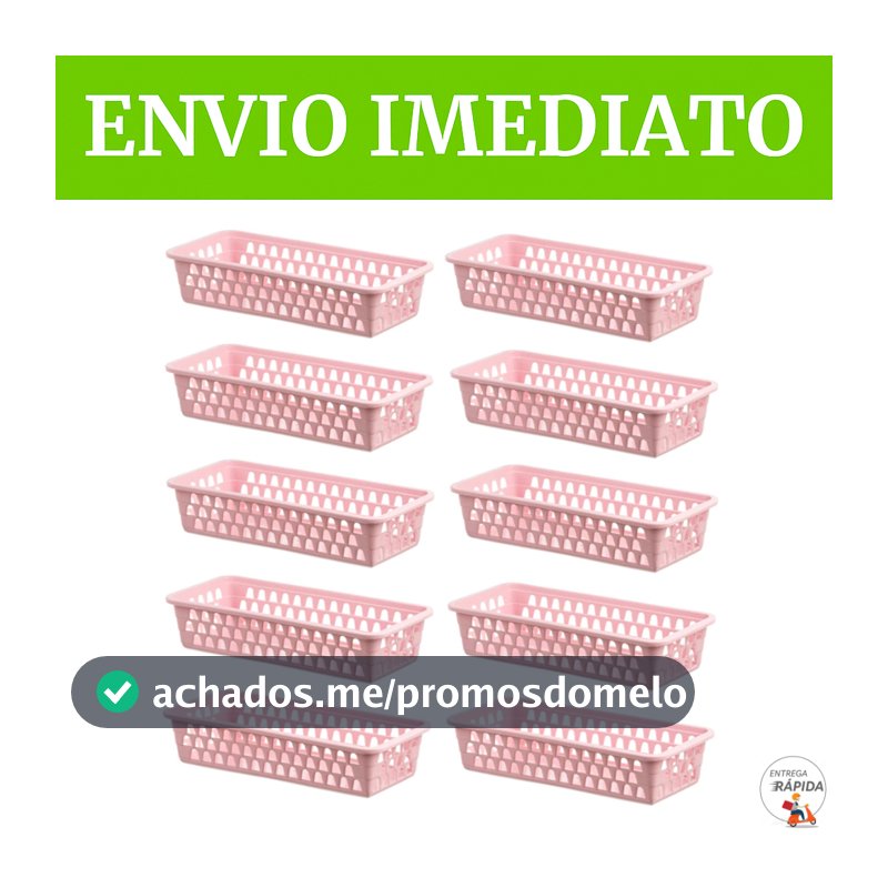 KIT CESTO ORGANIZADOR RETANGULAR CESTINHO MULTIUSO LAVANDERIA BANHEIRO GAVETA PRATELEIRA