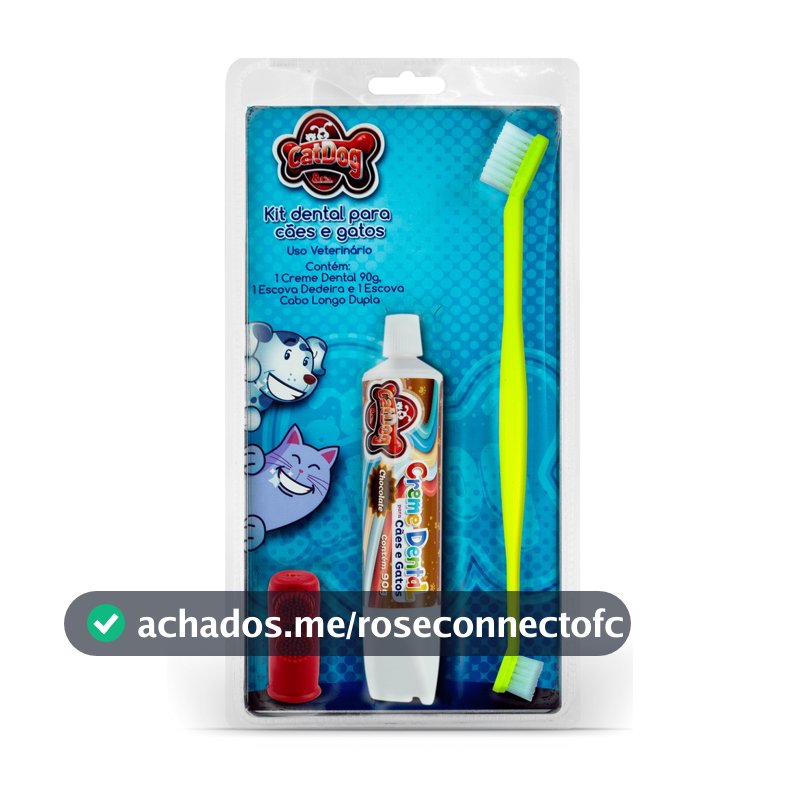 Kit dental Pet 3 Peças Pasta de dente Escova e Dedeira CatDog