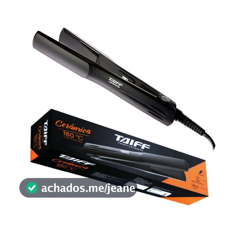Prancha Chapinha Alisadora de Cabelo Taiff Cerâmica 180ºC Preta 110V/220V Bivolt