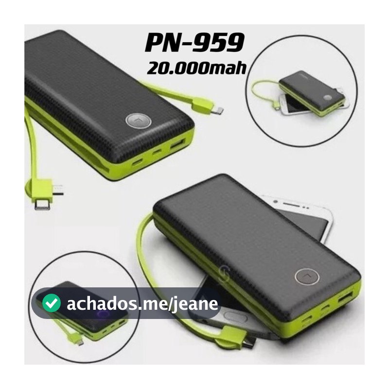 Carregador Portátil Bateria Power Bank 20000mah PN-959