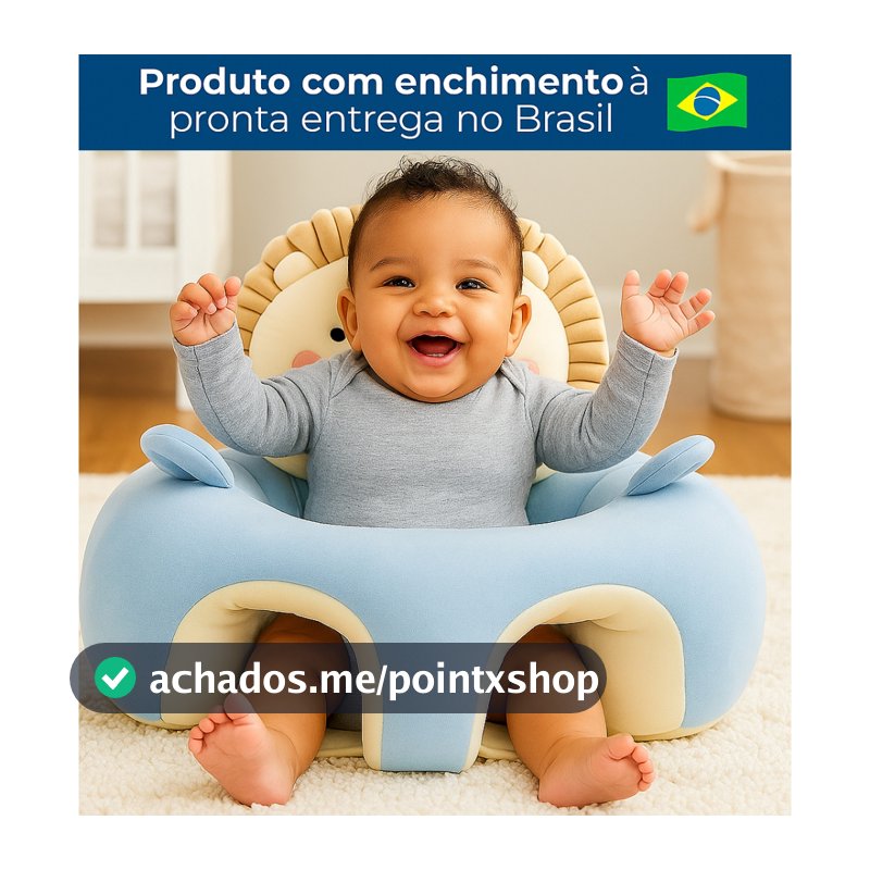 Almofada Bebê Assento Infantil Sofá Pelúcia Apoio Postura Antiqueda Senta Bebê Antialérgico Conforto