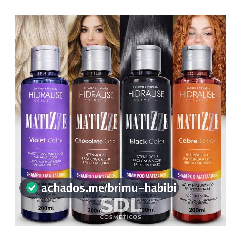 Shampoo Matizze Escurecedor Cabelos Brancos Tonalizante Preto, Avelã, Marsala Platinado Colored 100% Natural