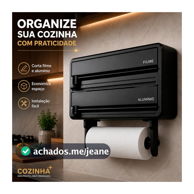 Porta Papel Toalha Cozinhas Sistema De Corte 3 Em 1