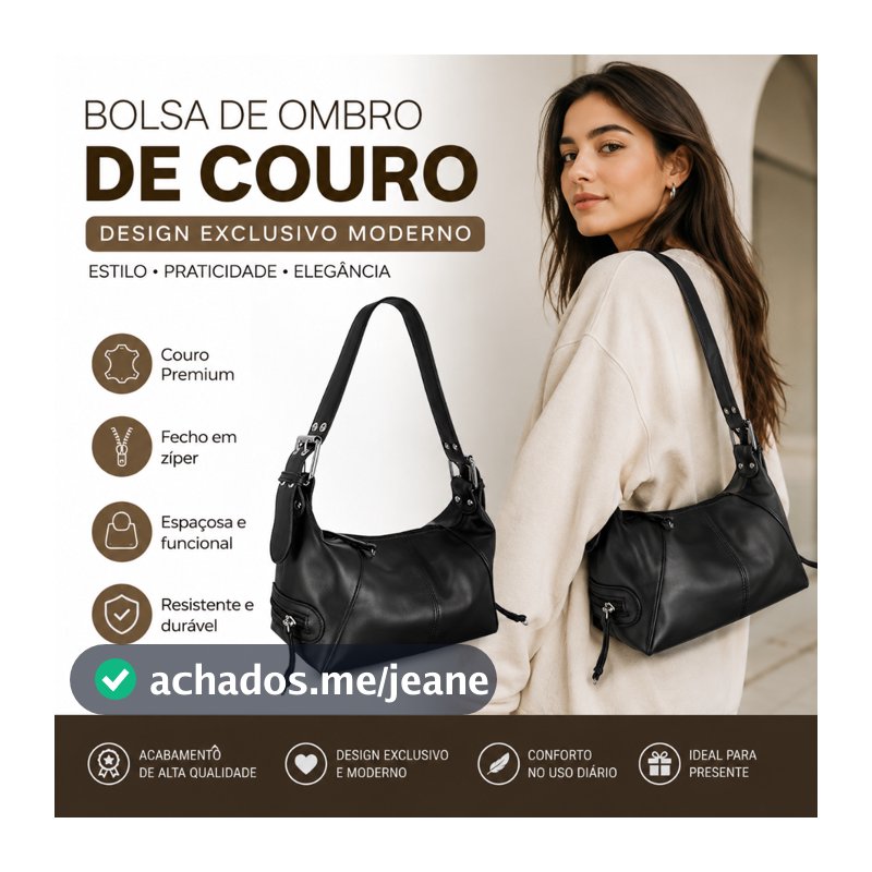 Bolsa de Ombro de Couro com Zíper, Design Exclusivo Moderno para Meninas