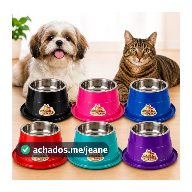 Até 6 Comedouro e Bebedouro inox pet Anti Formiga E Refluxo para Cachorro e Gato FN Pets premium