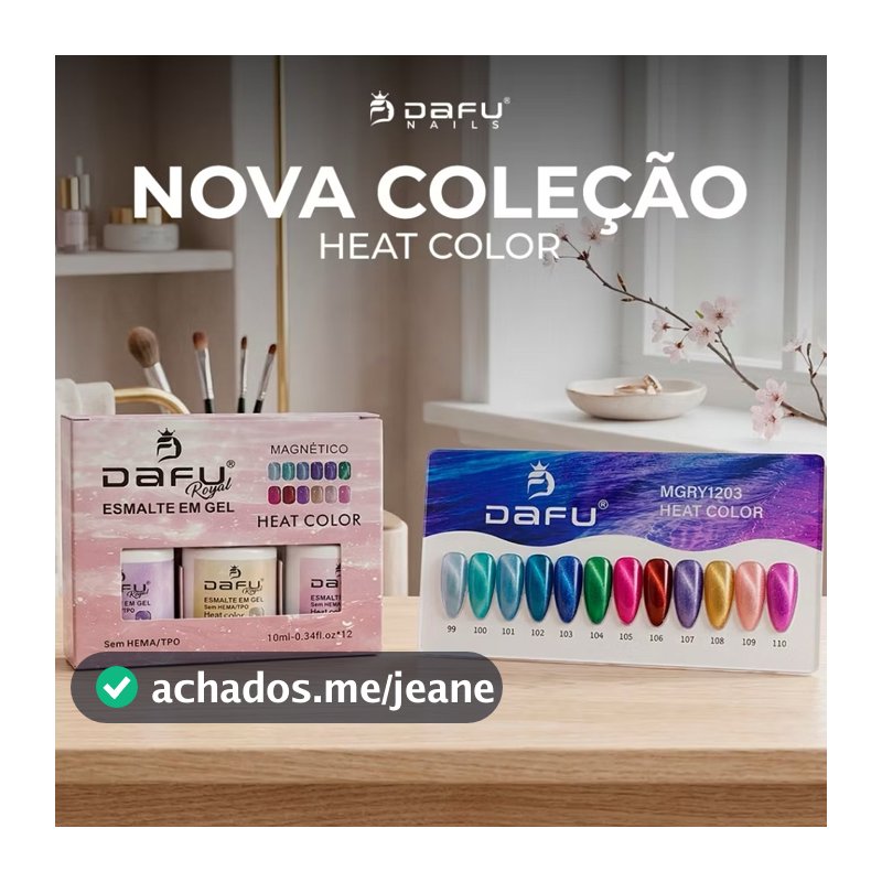 Kit Caixa 12 Esmaltes Em Gel Magnetico Heat Color Varias Cores 10 ml