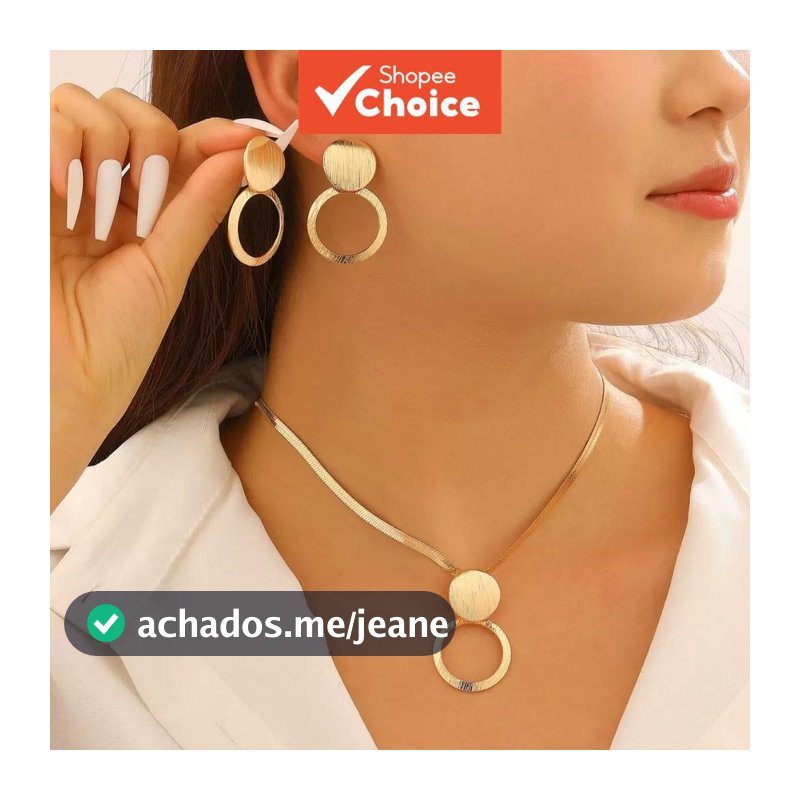 Conjunto De Colar E Brincos Com Pingente Geométrico De Coração Vintage Estilo Francês Para Mulheres