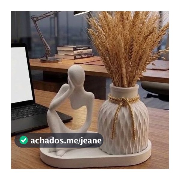 KIT estátua garrafinha bandeja Gesso Com 3 Unidades- decoração de sala e escrito ENVIO FULL