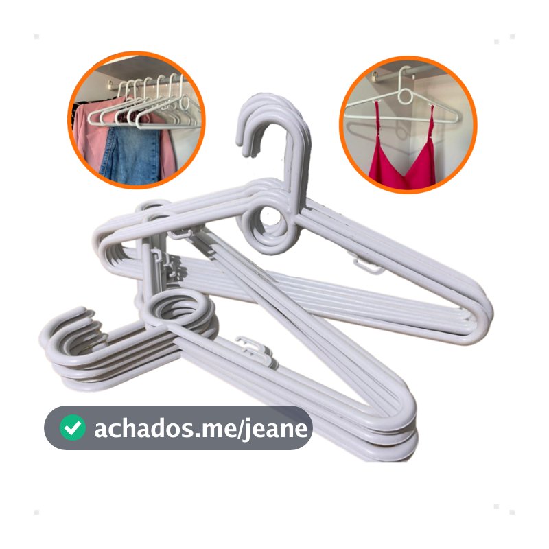 Kit 10/20/30/50 Unidades de Cabides Branco de Adulto Antideslizante