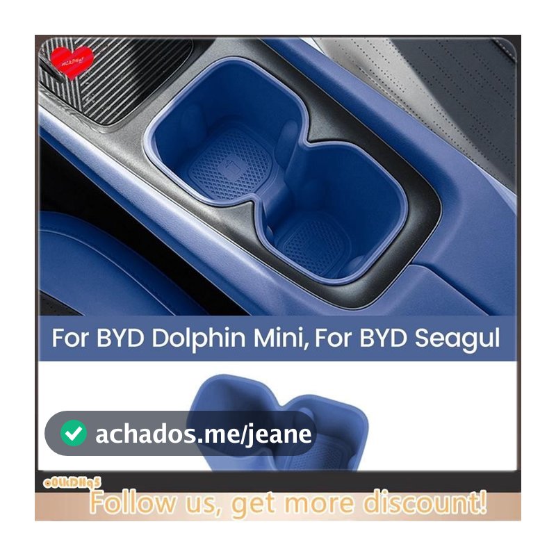 Caixa De Armazenamento De Copos De Água Para Carros Azul-Marinho Bebidas Fixa Antiderrapante BYD Dolphin Mini/Seagull