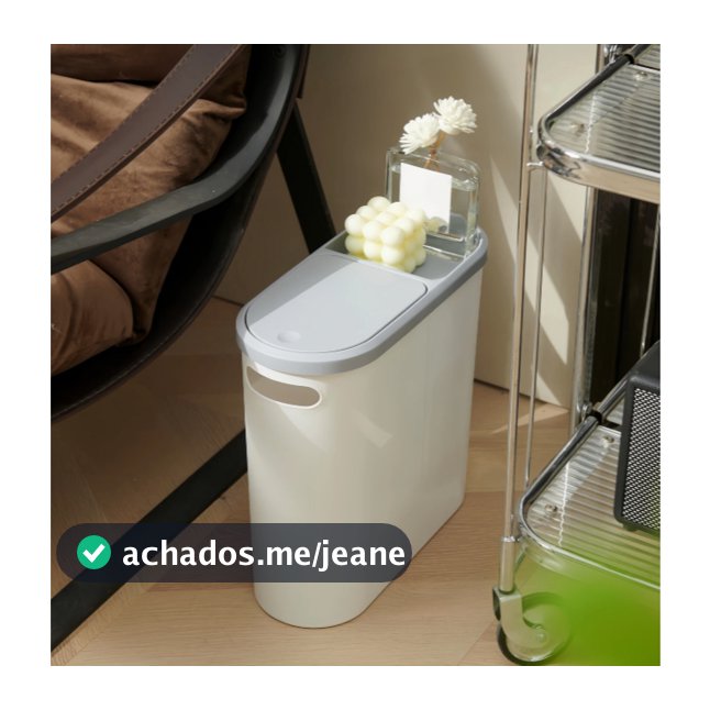 Lixeira Estreita 10L com Tampa de Pressão e Vedação de Odor para Quarto/Banheiro/Escritório