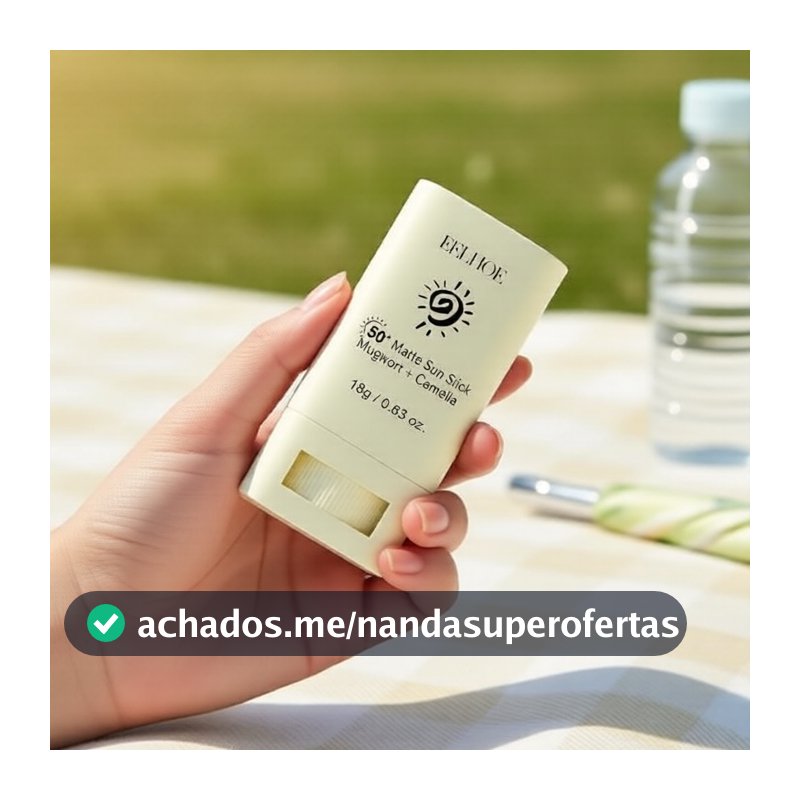 Bastão Protetor Solar Fosco SPF50+ 18g - Antissinais & Hidratante, Não Oleoso, Proteção Multirriscos