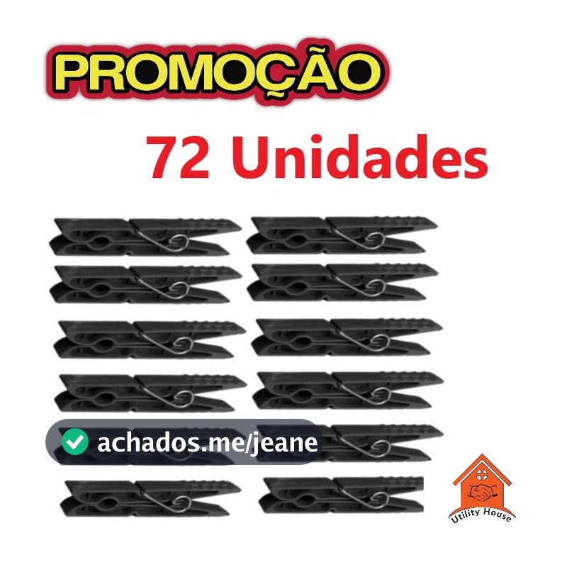 kit 72 Prendedor Pregador Plástico COD:001