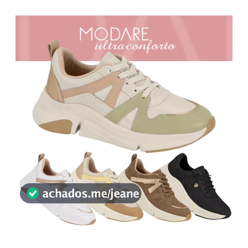 Tenis Feminino Modare Original Confort Chunky Ultra Leve Com Palmilha Soft