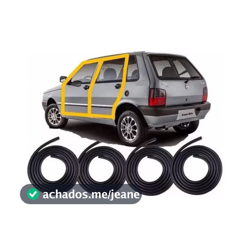 Kit Borrachas De Vedação Das 4 Portas Fiat Uno Premio Elba