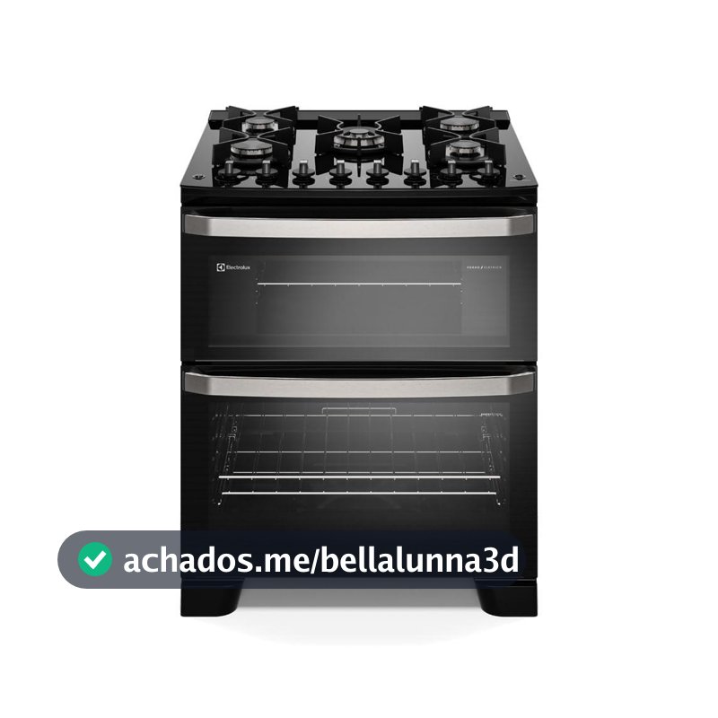 Fogão 5 bocas Electrolux Preto Experience Mesa de Vidro, 2 Fornos e PerfectCook360 (FE5DB)