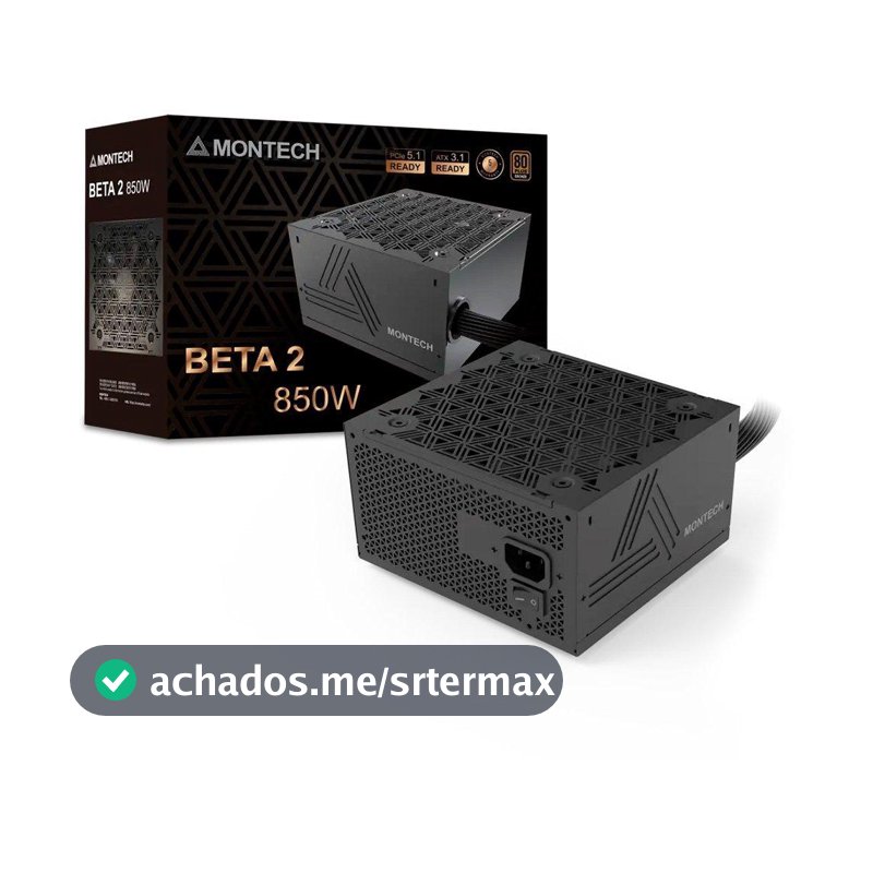 Fonte Montech Beta 2, 850W, Preto - BETA2850W