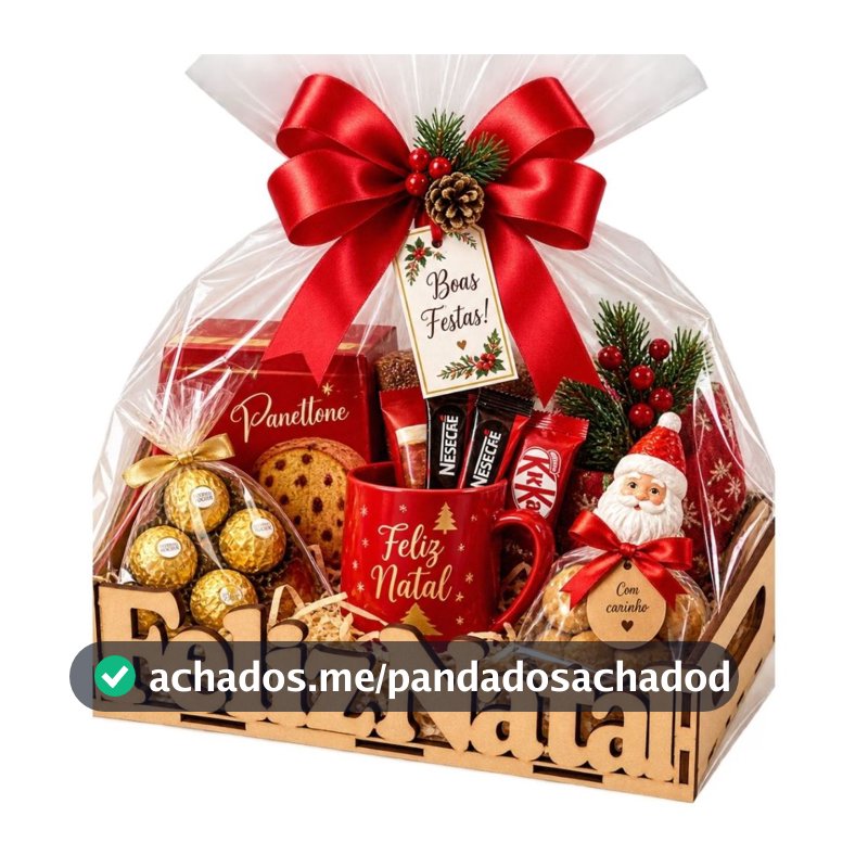 Kit 10 Cesta Bandeja Natal Natalina 30x20/20x15  MDF Presente