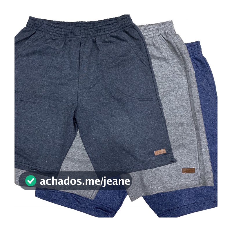 Kit 3 Bermuda Moletom Esporte Com Bolso E Elastico Muito Confortavel