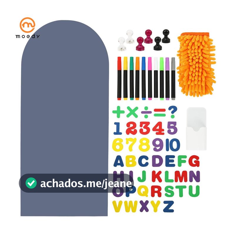 Decalque De Parede Em Arco Para Crianças 39.3x17.5 Polegadas Quadro De Giz Adesivo Magnético SHOPSKC1064