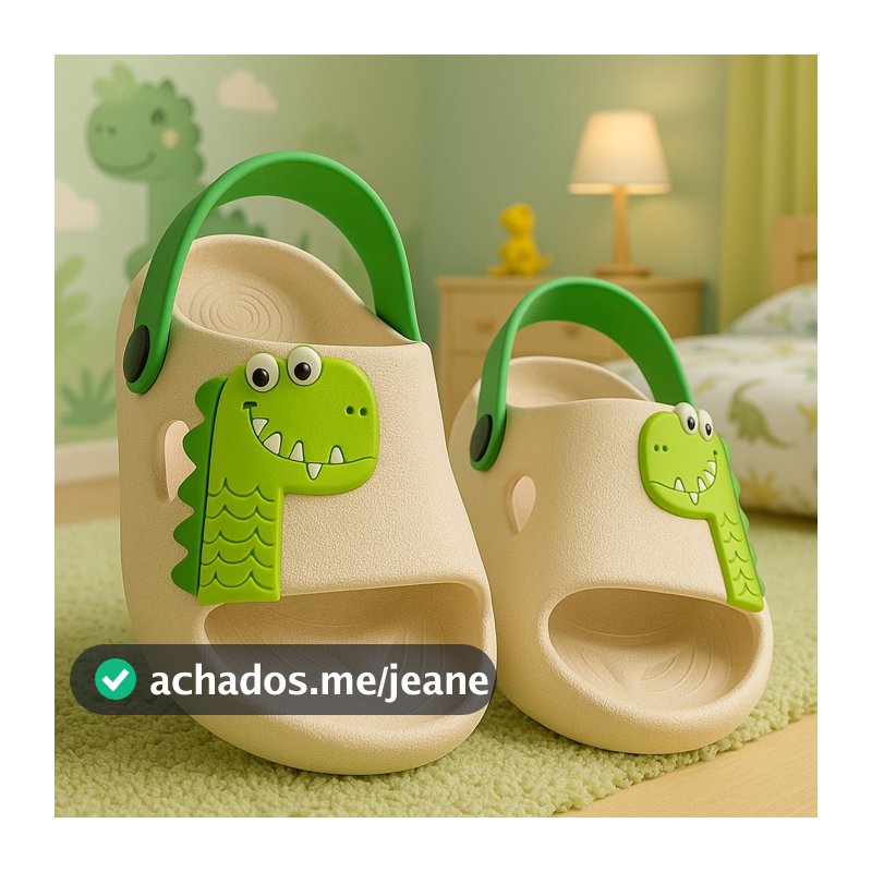 Chinelo Infantil Nuvem Slide Dino Meninos Dragão Macio Animais Confortável Leve Masculino