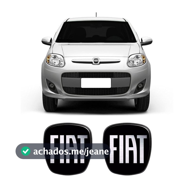 Kit 2 Adesivos Emblema Fiat Novo Palio Preto Black 2012/2017