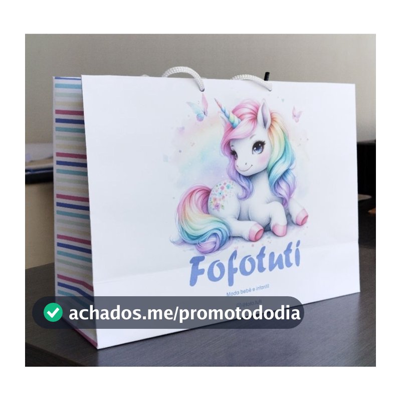 Sacolas personalizadas papel(23x31x11) 50/100 unidades
