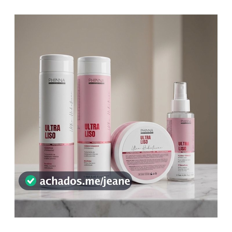 Tratamento Capilar Ultra Liso Hidratação e Antifrizz kit 4 Produtos
