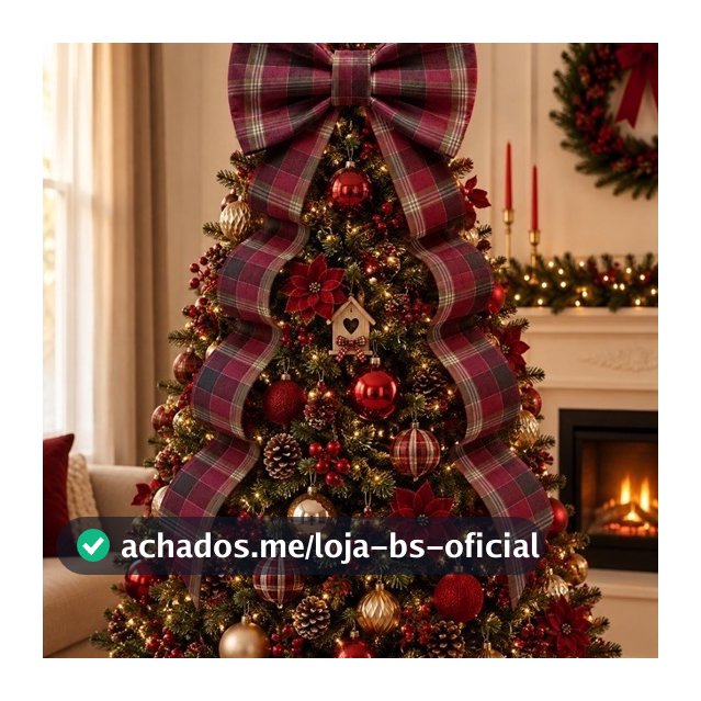 Laço Gigante Para Árvore Natal, Decoraçao Festa, Laço Gigante Carro Moto, Laço Guirlanda Presente 60cmx1,60m