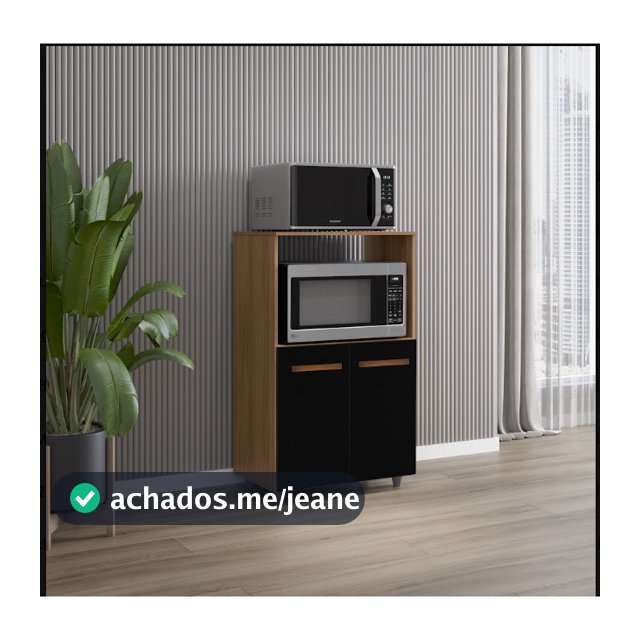 Produto Balcão Multiuso Com Nicho espaço para forno Para Cozinha Tais Com 2 Portas