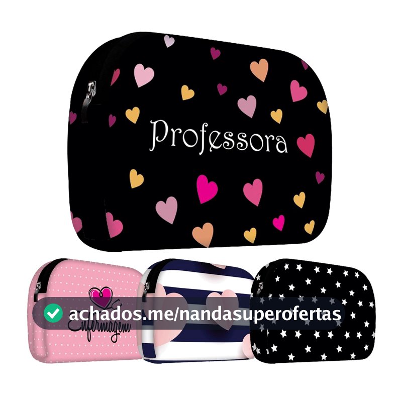 Necessaire de Mão em Neoprene Bolsa Feminina Organizadora Presente Mulheres Professora Mãe  - ISOPRENE - Várias Estampas