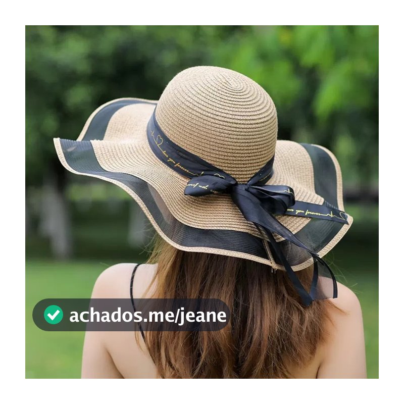 Chapéu Paris Ajustável de Praia Piscina com Laço Elegante, Aba Larga, Proteção Solar UV, Moda Verão