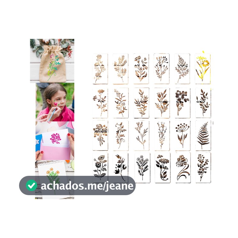52conjunto de estêncil de folha floral decoração de parede eprojetos de artesanato moldes acéu aberto