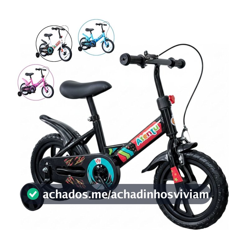 Bicicleta Infantil Aro 12 Menina Menino com Pedal e Rodinhas para Criança