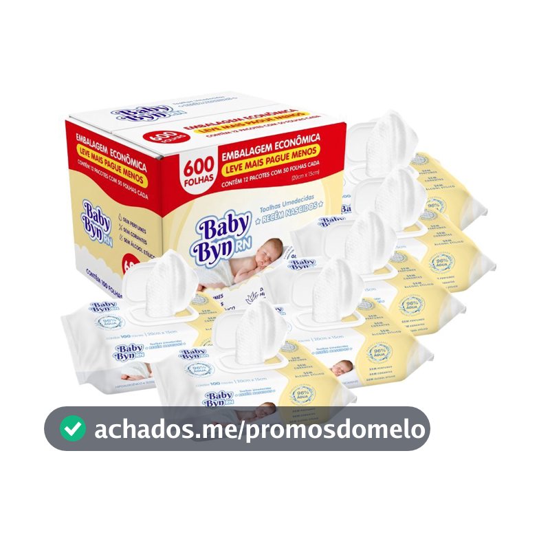 TOALHA UMEDECIDA BABY BYN RN 600FLS (6und x 100Fls)