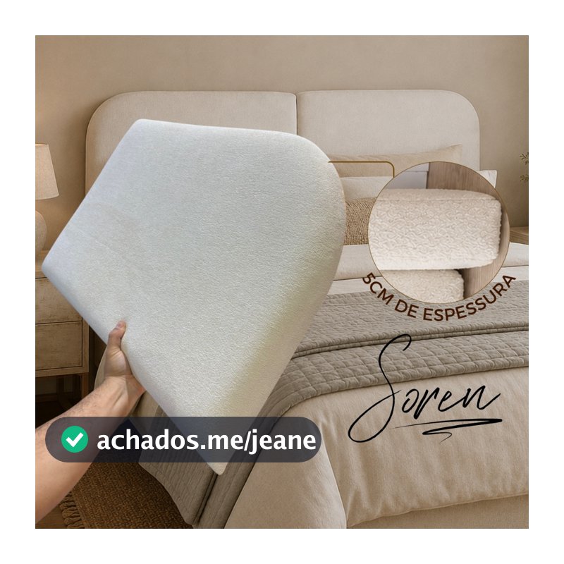 Cabeceira Modulada Estofada até 200cm Adesiva Modelo Soren - Cama Box - Design Moderno e Sofisticado