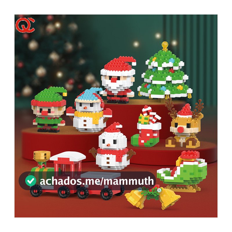 DIY Bloco De Construção De Natal Boneco De Neve Elk Papai Noel Modelo Micro Tijolo Árvore Decoração Crianças Brinquedo Presente