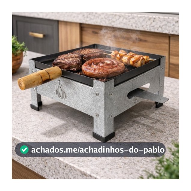 Chapa a Álcool Mini Fogareiro Churrasqueira 1 Boca Multiuso Bifeteira Portátil