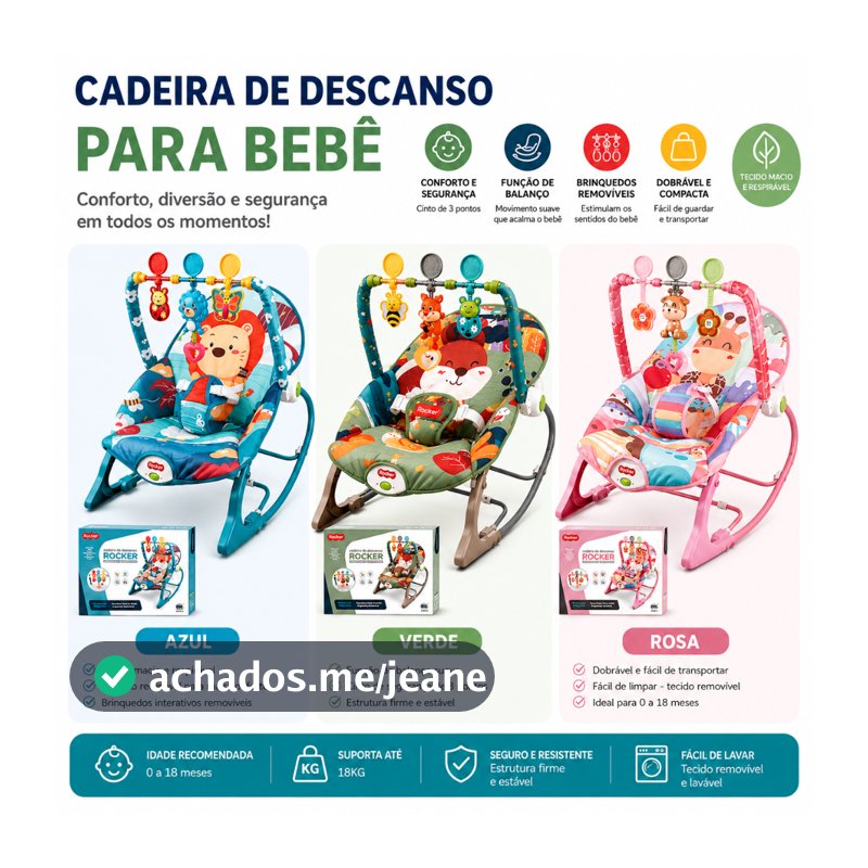 Cadeira Balanço Bebê Portátil com Brinquedo Musical, Dobrável com Cinto 3 Pontos, Confortável para Recém-Nascido