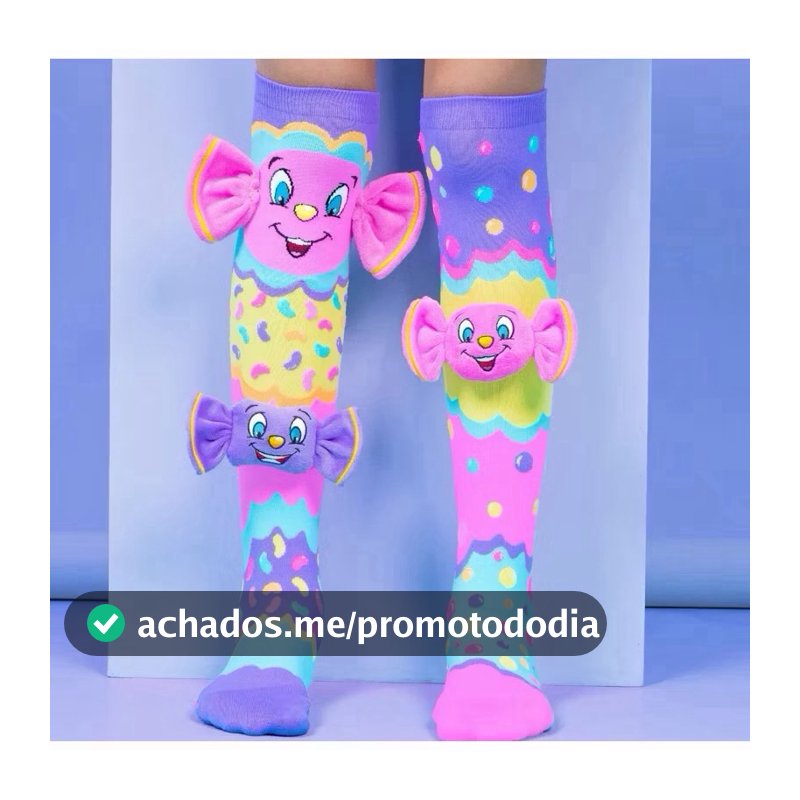 Nova meia maluco 3D  De Presente Para Crianças Desenhos Animados Tridimensionais De Alta Qualidade Acima Do Joelho Festa
