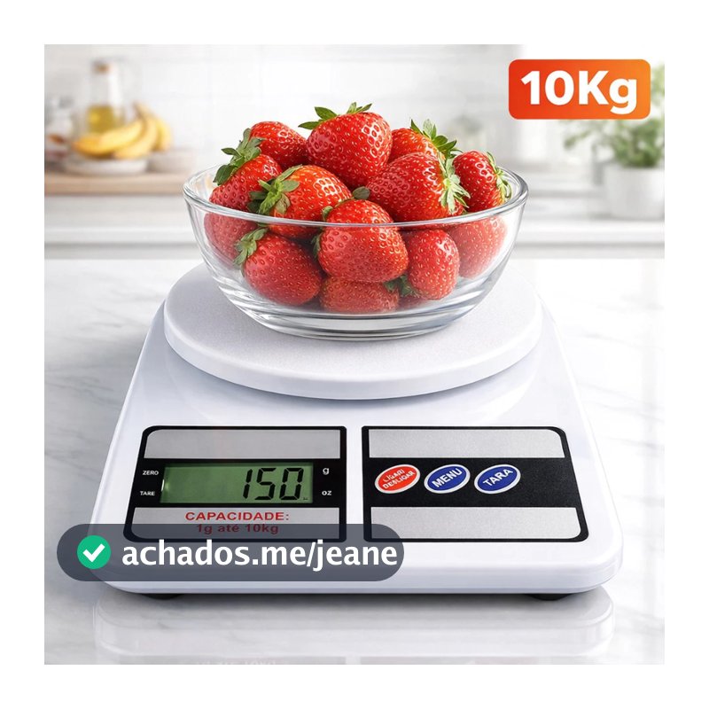 Balança de Cozinha Digital Alta Precisão Compacta para Alimentos Fitness Dieta Confeitaria 10kg
