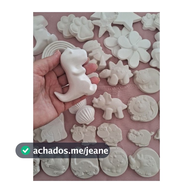kit Pintura Infantil 60 peças gesso variadas para colorir-Lembrancinha Festa Crianças.