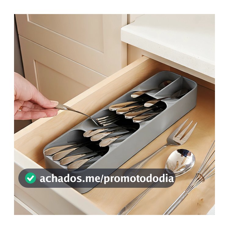 Porta Talheres Gaveta Organizador Separador Cozinha Colher Garfo Faca Divisoria Pratico Casa Organizador de Talheres
