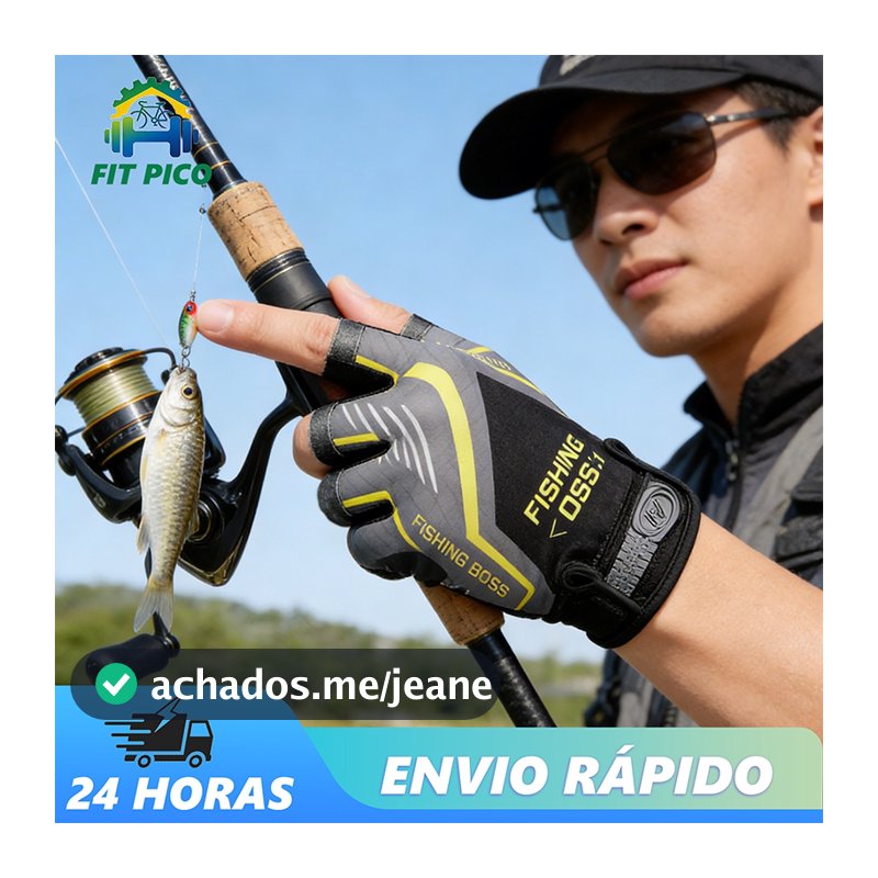 Luva Pesca Antiderrapante Proteção Uv Microfibra Profissional Pesca Esportiva