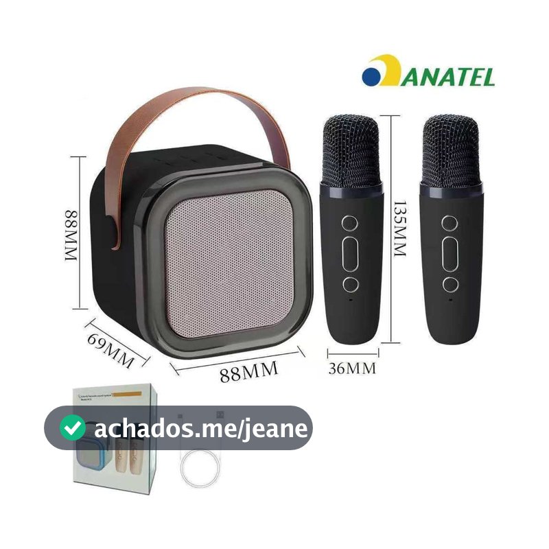 Caixa de Som Bluetooth Portátil RGB com Microfone Sem Fio Karaokê USB TF AUX LED Colorido Mini Speaker Potente