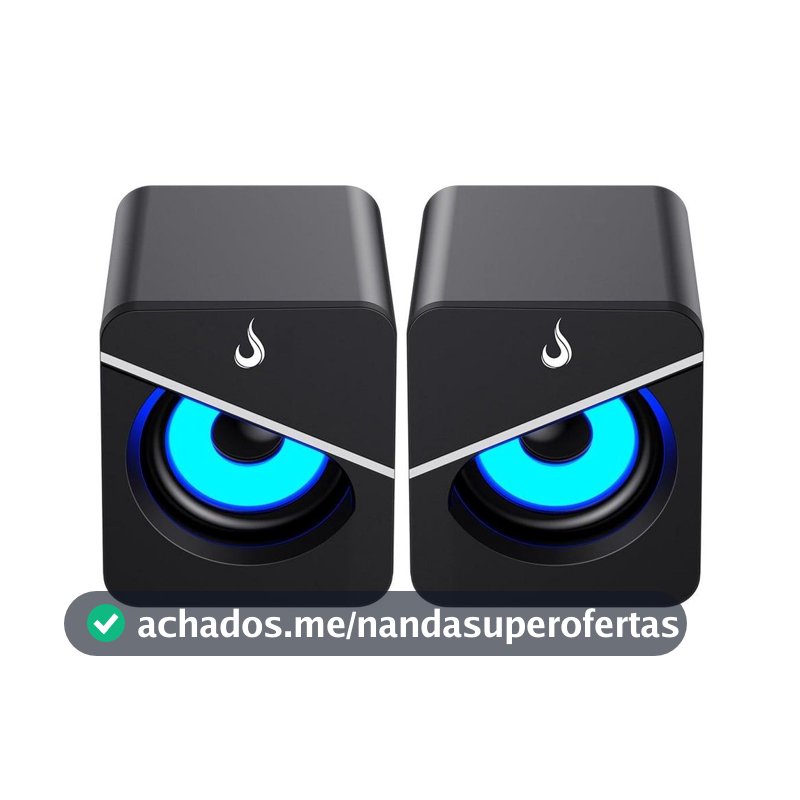 Caixa De Som Gamer Rise Mode Mad Sound 01, LED Azul, 3.5mm, 2x3W, Preto, RM-SPMA-01-BB